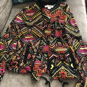 Lightweight patterned bomber jacket